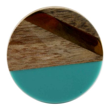 Round Wooden And Resin Cabinet Knob